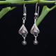 Calla Bud Floral Droplet Teensy Silver Filigree Earrings